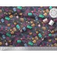thumbnail image 3 of Soimoi Satin Silk Fabric Camera,Hat & Briefcase Travel Print Fabric by Yard 42 Inch Wide, 3 of 3
