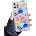 thumbnail image 1 of Compatible with iPhone 7plus/8plus Phone Case Cute Elegant Flower Transparent Phone Case for Women Soft Silicone Shockproof Camera Protection Clear Cover Bumper(Blue), 1 of 6