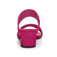thumbnail image 4 of Women's Dual Straps Mid Chunky Heel Slide Sandals Hot Pink 7.5, 4 of 8