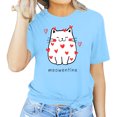 thumbnail image 1 of Meichang T-Shirts pour Femmes, T-Shirts de la Saint-Valentin, Imprimé Drôle, Hauts Mignons, Col Rond, Manches Courtes, T-Shirts de Vacances, Saint-Valentin, 1 of 4