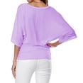 thumbnail image 4 of Yuyuzo Plus Size Tops for Women Short Ruffle Sleeve Ruched Tunic Top Summer V Neck Plain Tee Shirts, 4 of 5