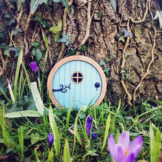 XZNGL 3D Diy Garden Tree Doors Miniature Door Decoration Tale Mini Gift for Kids