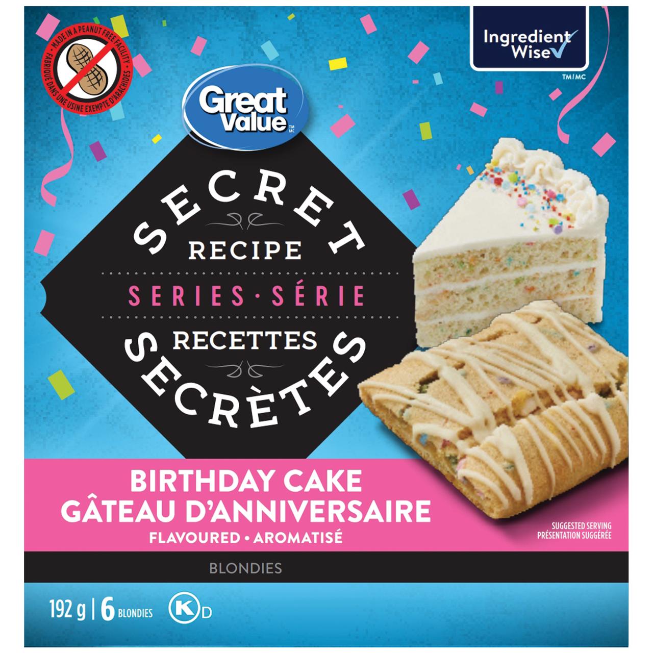 Great Value Secret Recipe Series Birthday Cake Flavoured Blondies