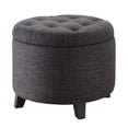 thumbnail image 4 of Convenience Concepts Designs4Comfort Pouf Rond en Tissu Gris, 4 of 5