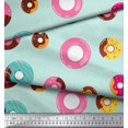 thumbnail image 1 of Soimoi Green Modal Satin Fabric Donuts Food Print Fabric by Yard 42 Inch Wide, 1 of 5