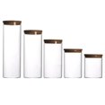 thumbnail image 5 of Transparent Clear High Cylinder Glass Sealed Kitchen Storage Bottle Jar with Lid Organization Container, 5 of 5