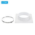 thumbnail image 3 of Unique Bargains Bride de Raccord de Conduit 6 Pieds 2 Pcs Plaque Murale d'Évent de Sécheuse Carrée à Ronde avec Pince pour Refroidissement d'Air Ventilation Blanc, 3 of 5