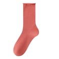 thumbnail image 1 of LckLvx Women's Solid Color Mid Calf Socks Colorful Soft Stretchy Crew Socks School Dress Uniform Socks, 1 of 5
