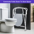 thumbnail image 4 of Chaise de Commode 3 en 1 avec Hauteur Réglable à 7 Positions, Siège de Toilette Surélevé et Rails de Sécurité en Aluminium, Supporte 300 Lb, 4 of 9