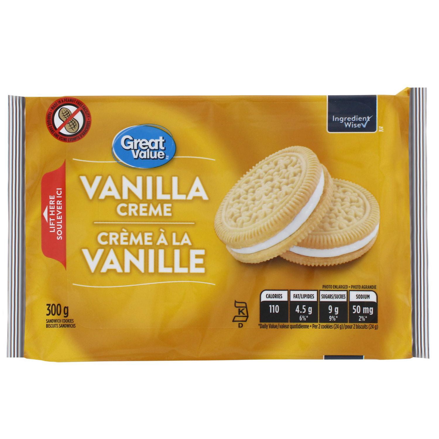 Great Value Vanilla Creme Sandwich Cookies