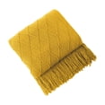 thumbnail image 2 of TopLLC Couverture Jetée, Couverture Jetée pour Canapé Couverture Douce Couverture Tricotée Couverture à Franges Couverture de Sofa Couverture de Sommeil 180x130cm Couverture Douce, 2 of 6