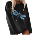 thumbnail image 1 of Pull Mode Femme Couleur Unie Imprimé Papillon Manches Longues, 1 of 3