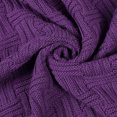 thumbnail image 4 of Couverture Jetée Tricotée pour Sofa/canapé Douce 100 % Coton Couverture de Bureau à Domicile Violet, 4 of 8