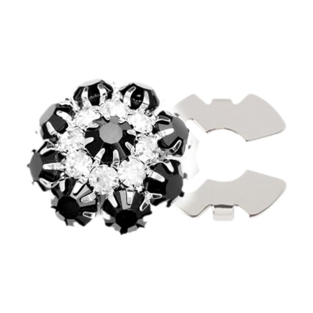 Esquirla Decorative Rhinestone Button Cover DIY Decoration Clip on for Dress Suit Hat black