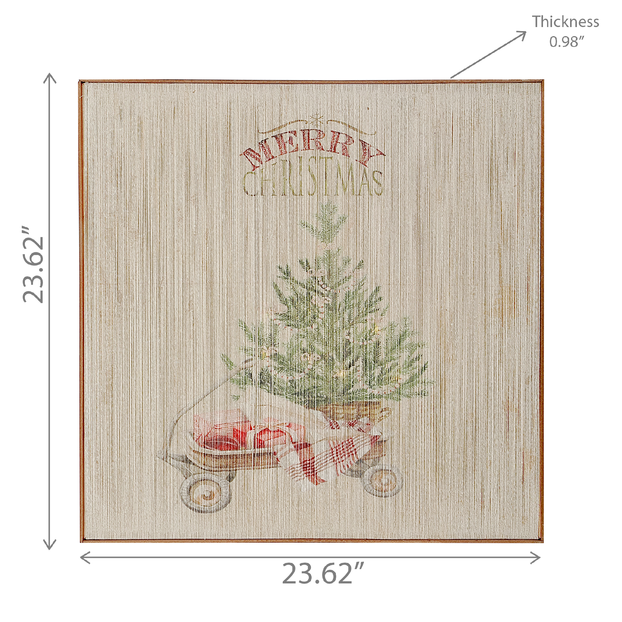 Décoration Murale Encadrée Avec Fil Led (Arbre Sur Chariot)
