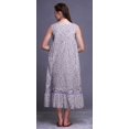 thumbnail image 2 of Bimba Robe de Nuit Mi-Mollet pour Femmes en Coton Imprimé Sans Manches à Rayures Feuilles et Floral Violet Moyen3 Robe Maxi Petite, 2 of 6