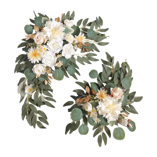 Abbracc 2 Pieces Artificial Wreath Artificial Floral Swag Simulation Garland Flower Swag C