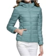 thumbnail image 3 of WRKEKC Lightweight Hooded Parka for Women, Solid Color Long Sleeve Full Zip Coat with Secure Pockets and Ribbed Cuffs, Transitional Season Layer Light Blue S, 3 of 7