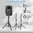 thumbnail image 3 of Gymax 1600W Portable 2-Way Powered Speaker System w/ Microphone, 3 of 7