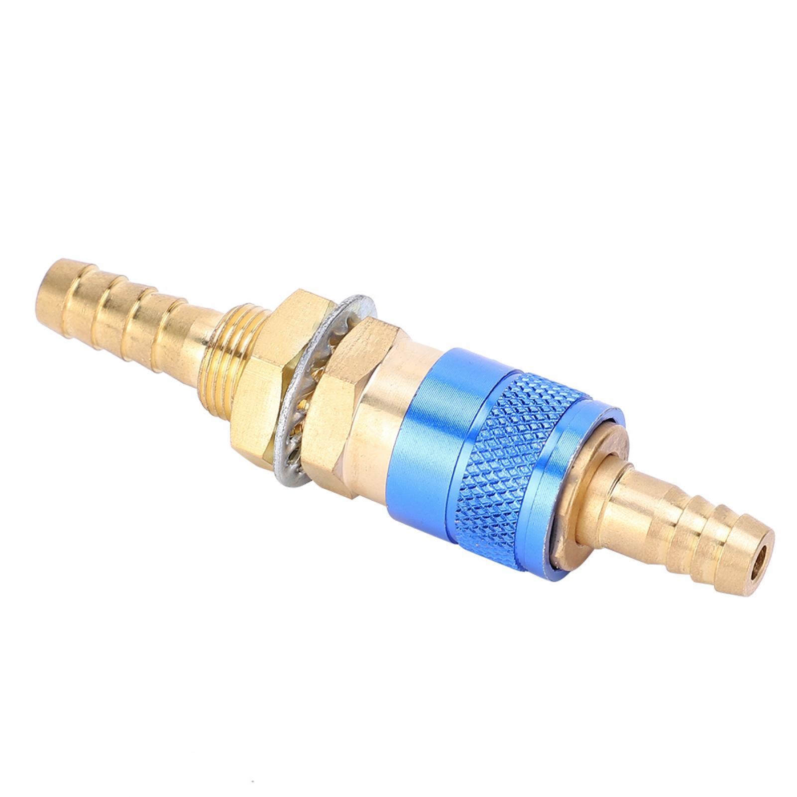 Quick Connector Fitting Solid Brass Quick Connector Quick Hose Connector Fitting Water Cooled Tig Welding For MIG TIG Welder Torch Blue