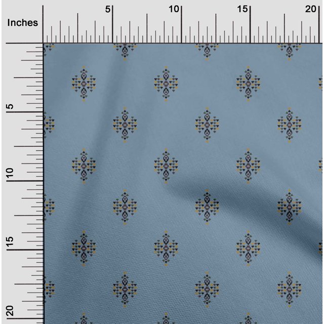 oneOone Cotton Cambric Fabric Geometric Ikat Print Fabric By Yard 56 Inch Wide