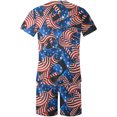 thumbnail image 4 of cllios Mens Independence Day Short Sets 4th of July Short Sleeve Tshirts and Drawstring Short Matching Suits Stars and Stripes Graphic Muscle Tracksuits Sets with Pockets, 4 of 5