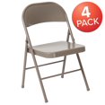 thumbnail image 4 of Lot de 4 pièces - Chaise pliante de la série HERCULES en métal gris à double entretoise, 4 of 9