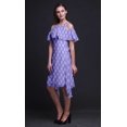 thumbnail image 4 of Bimba Block Printed Womens Cold Shoulder Tunic Party Round Neck Shift Dress-Medium, 4 of 6