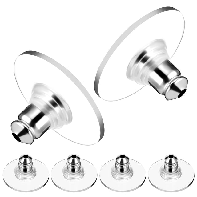 Miangastore 6 Pcs Dos de Boucles d'Oreilles pour Boucles Percées Remplacements en Silicone Verrouillables