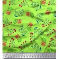 thumbnail image 1 of Soimoi Feuilles de Voile de Coton & Imprimé Floral de Fleurs Roses par la Cour 56 Pouces de Large, 1 of 3