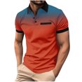 thumbnail image 2 of Shirts for Men, Mens Polka Gradient Lapel Button Sport Short-Sleeved Lapel Top Shirt, 2 of 5