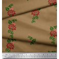 thumbnail image 2 of Soimoi Poly Georgette Fabric Leaves & Floral Block Print Fabric by Yard 52 Inch Wide, 2 of 3
