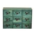 thumbnail image 2 of 9 Drawer Desktop Storage Cabinet with Metal Handles Countertop Cabinet Blue, 2 of 8