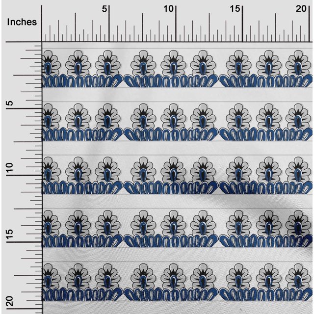 oneOone Tissu Polyester Lycra Tissu à Blocs Floraux Imprimés au Mètre 56 Pouces de Large