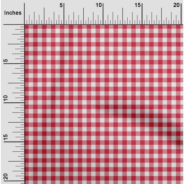 oneOone Polyester Lycra Fabric Gingham Check Print Sewing Fabric BTY 56 Inch Wide