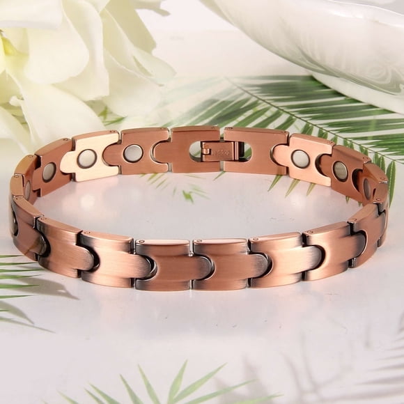 DEBGFS Copper Bracelets for Women Men Copper Magnetic Bracelet with Ultra Strength Magnets Adjustable Jewelry Gift,Copper,none