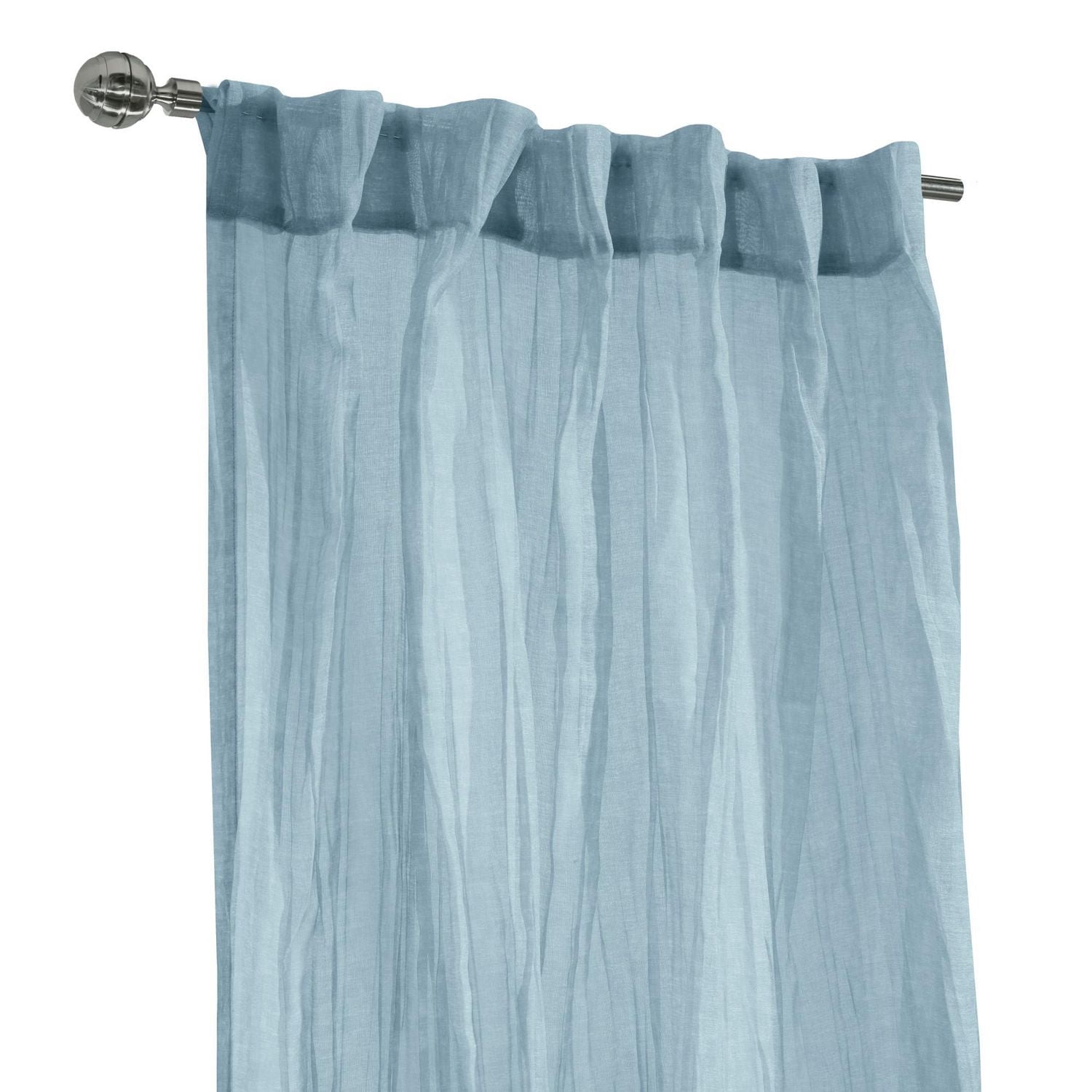 Loft Living Peoria Transparent Double Tetiere panneau de rideau 52 x 95 in Bleu