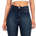 thumbnail image 2 of NECHOLOGY Jeans à Jambe Grand Évasée Taille Haute pour Femmes avec Poche à Bouton, Bleu Foncé, Taille TG, 2 of 6
