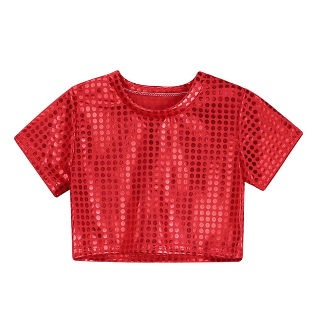 TIEVOSA Robe de Carnaval Décontractée à Paillettes pour Filles et Garçons Manches Courtes pour 18-24 Mois