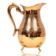 thumbnail image 2 of Designer Brass Antique Design Jug Pitcher With Legs - 1.75 Liters, Gold | Drinkware & Tableware, Jug For Serving & Drinking Water - Hand Made, Easy To Carry, Easy To Clean, 2 of 3