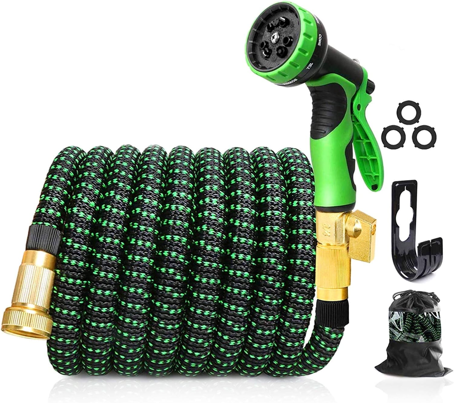 Cyclone Sound 100ft Water Hose - Upgraded Leakproof Lightweight No-Kink Garden Hose, Flexible Expanding Water Hose with Triple Layered Latex Core, Bag and Holder