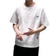 thumbnail image 1 of LUOGENLI T-shirts pour Homme pour Hommes T-Shirt Uni à Col Rond à Manches Courtes en Lin et Coton T-Shirt T-shirts pour Hommes T-shirts Graphiques T-shirts de Pêche Vêtements d'Été pour Hommes T-shirts pour Hommes T-shirts Graphiques Saint-Valentin Blanc m, 1 of 5
