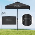 thumbnail image 3 of Outsunny Parasol Demi-Parasol de Patio 7,5 Pi Pare-Soleil, Manivelle, Noir, 3 of 10