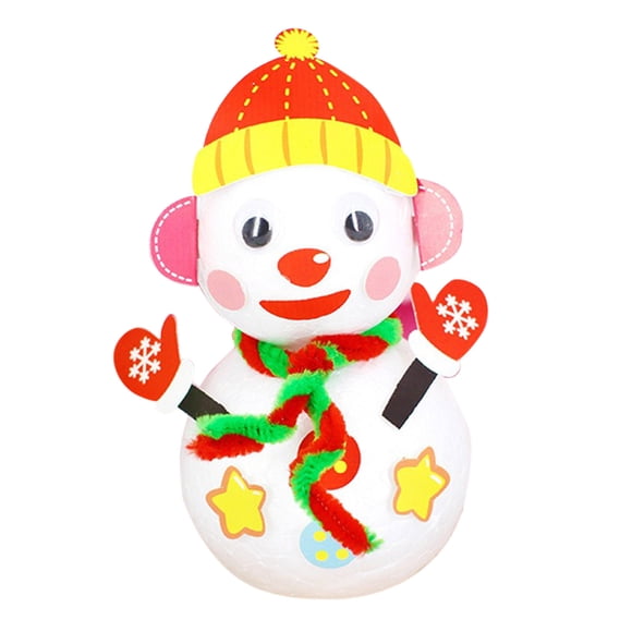 pdqouc DIY White Foam Snowman Craft Kit - Blank Polystyrene Snowman Doll for Christmas Decorating, Arts & Crafts Project for Kids, Holiday Gifts Making Supplies