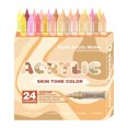 thumbnail image 1 of Skin Tone Acrylic Markers 24 Colors Anime Pro Soft Brush Tip Liquid Ink Pens Non Skin Colour Markers for Art on Canvas Rocks Glass Paper 1.8ml, 1 of 5