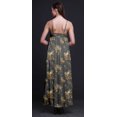thumbnail image 2 of Bimba Robe Longue Maxi de Soirée pour Femmes en Rayonne à Imprimé d'Oiseaux, Dos Nu, Bretelles Spaghetti - XX-Grand, 2 of 5
