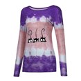 thumbnail image 4 of Hauts d'Entraînement pour Femmes Imprimé à Nouer - T-Shirt à Col Rond Patchwork T-Shirt Décontracté Blouse Hauts Hauts d'Été pour Femmes en Liquidation, 4 of 7