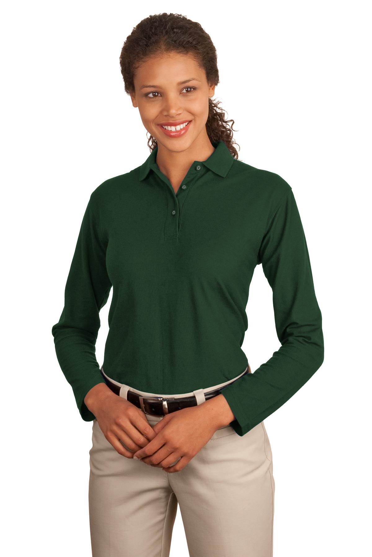 Port Authority Ladies Silk Touch Long Sleeve Polo