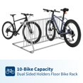 thumbnail image 4 of Support de Plancher pour Vélo en Acier Robuste – Support Autoportant Enduit de Poudre avec Fini Résistant aux Intempéries, outil-Free Assembly, Rangement Simple Ou Double Côté – Idéal pour Garage, Cour Ou Événements – Noir Ou Gris, 4 of 7