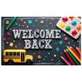 thumbnail image 1 of Welcome Back Banner for Office School Decorations with Balloons Colorful Pencils Party Supplies and Festive Backdrop for Event Celebration Classroom Decor, 1 of 4
